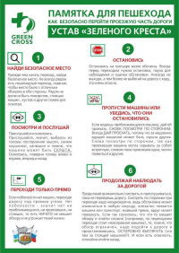 Памятка Зеленого креста для пешеходов